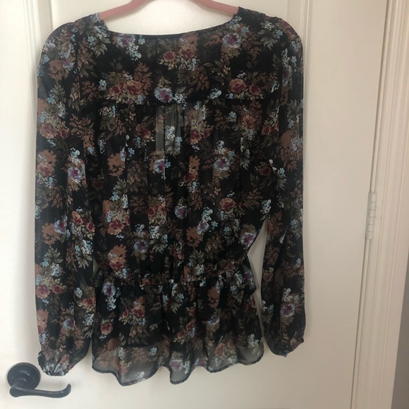 Floral Sheer Button Down NWT - Picture 2 of 3
